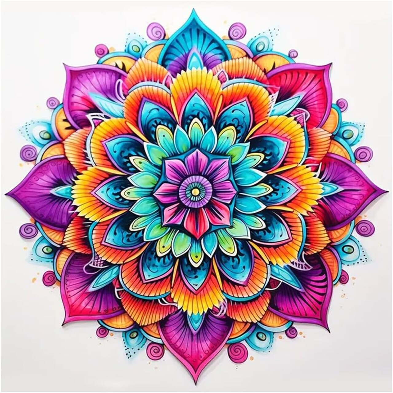 Diamond Painting Kits for Adults, 5D DIY Diamond Art Kits for Beginners, Full Drill Round Diamond Art for Home Wall Decor,Mandala, 12x12 inch